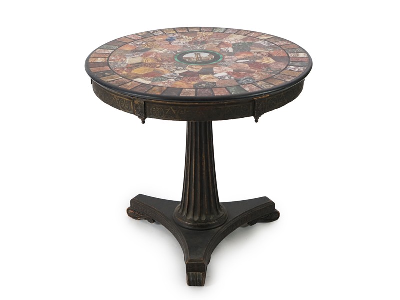 A 19th century Italian micro mosaic and specimen marble topped centre table,