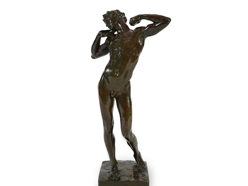 Frederic, Lord Leighton, P.R.A., R.W.S. (British, 1830-1896),  The Sluggard, bronze,