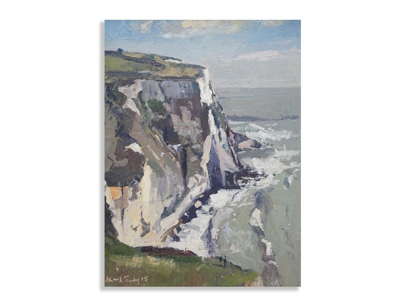 Karl Terry, contemporary oil on board, ‘Longden Cliffs’, signed, 40 x 29cm.